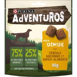 Adventuros Snack Chien Dinde 90 G