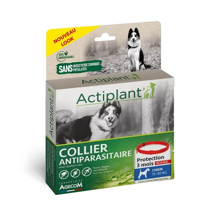 Actiplant Collier Antiparasitaire Rouge Chien 15-30 Kg 3 Actiplant Collier Antiparasitaire Rouge Chien 15-30 Kg