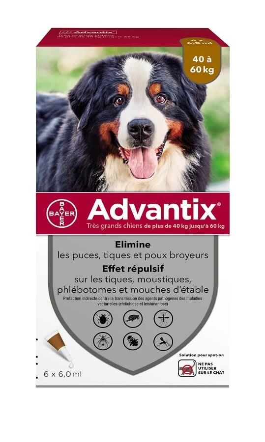 Advantix Très Grand Chien (40 - 60 Kg) - 6 Pipettes