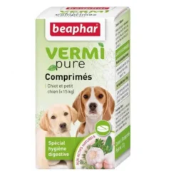 Beaphar Vermipure Comprimés Purge Aux Plantes Pour Chiot Et Petit Chien 50 Cps