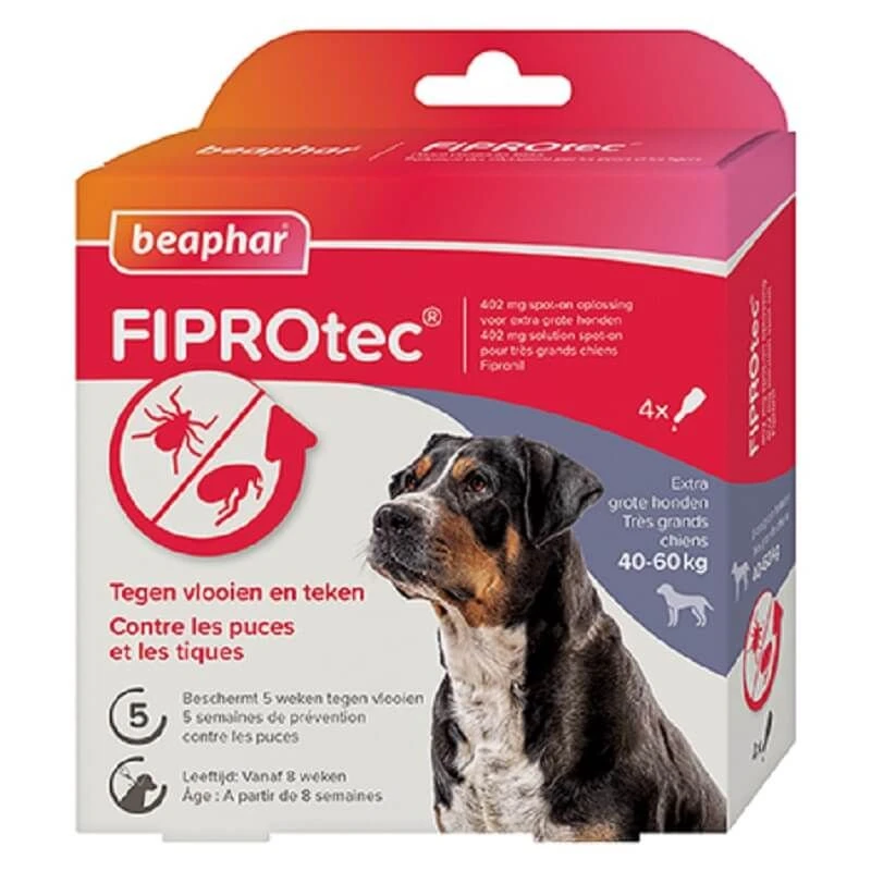 Beaphar Fiprotec Spot-on Chien 40 - 60 Kg 4 Pipettes 3 Beaphar Fiprotec Spot-on Chien 40 - 60 Kg 4 Pipettes