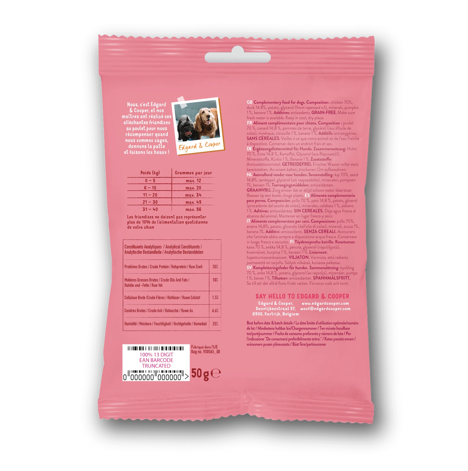 Edgard & Cooper Bonbecs Canard & Poulet Chien & Chiot 50 G 4 Edgard & Cooper Bonbecs Canard & Poulet Chien & Chiot 50 G – Image 2
