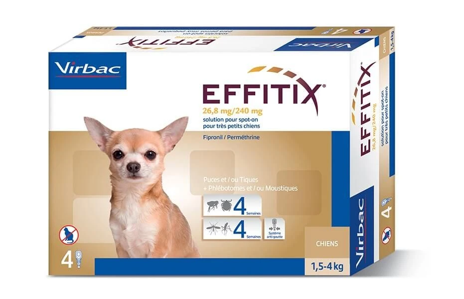 Effitix Spot On Très Petit Chien 1.5 - 4 Kg 24 Pipettes 3 Effitix Spot On Très Petit Chien 1.5 - 4 Kg 24 Pipettes