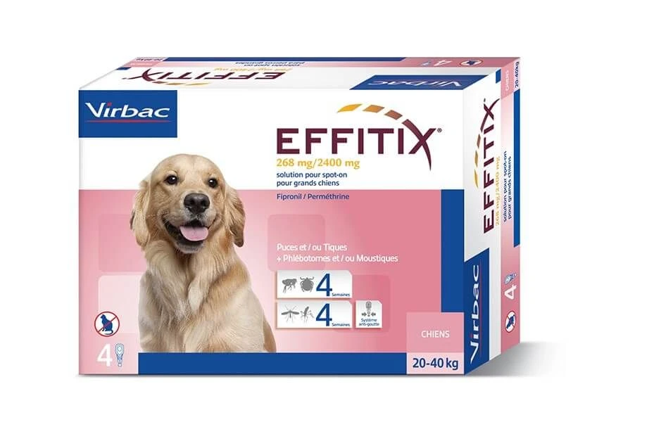 Effitix Spot On Grand Chien 20 - 40 Kg 24 Pipettes 3 Effitix Spot On Grand Chien 20 - 40 Kg 24 Pipettes