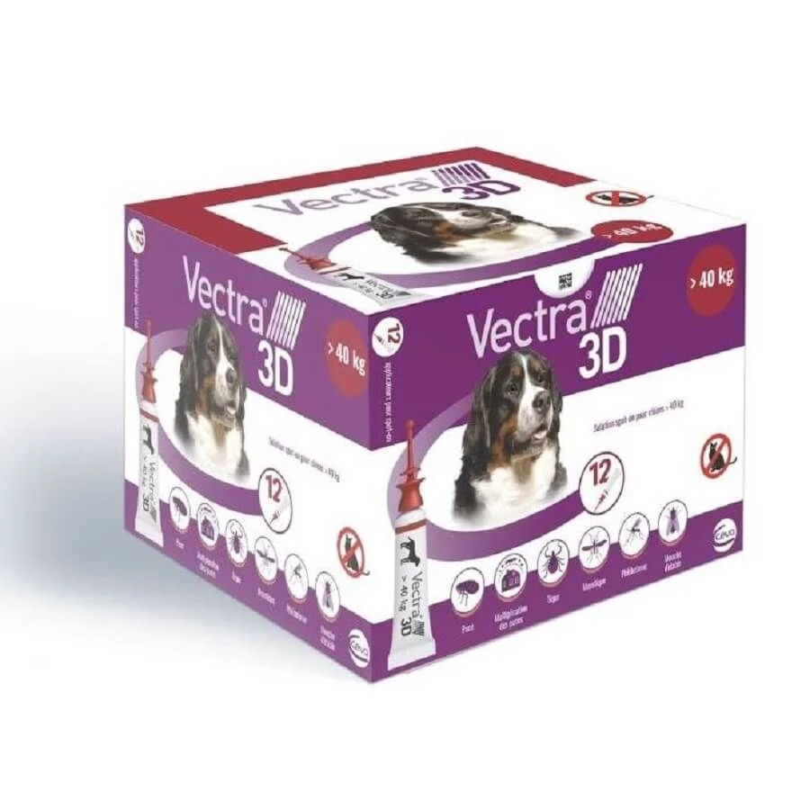 Vectra 3D Chien +40 Kg 12 Pipettes 3 Vectra 3D Chien +40 Kg 12 Pipettes